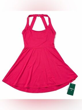 Halara SoftlyZero Airy Backless Active Dress Red (Salsa) Pocket Built-in Shorts